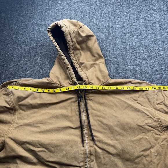 Berne Duck Canvas Jacket Hooded Men's Sz 2XLT Workwear Grunge Tan‎ Brown - Picture 10 of 16